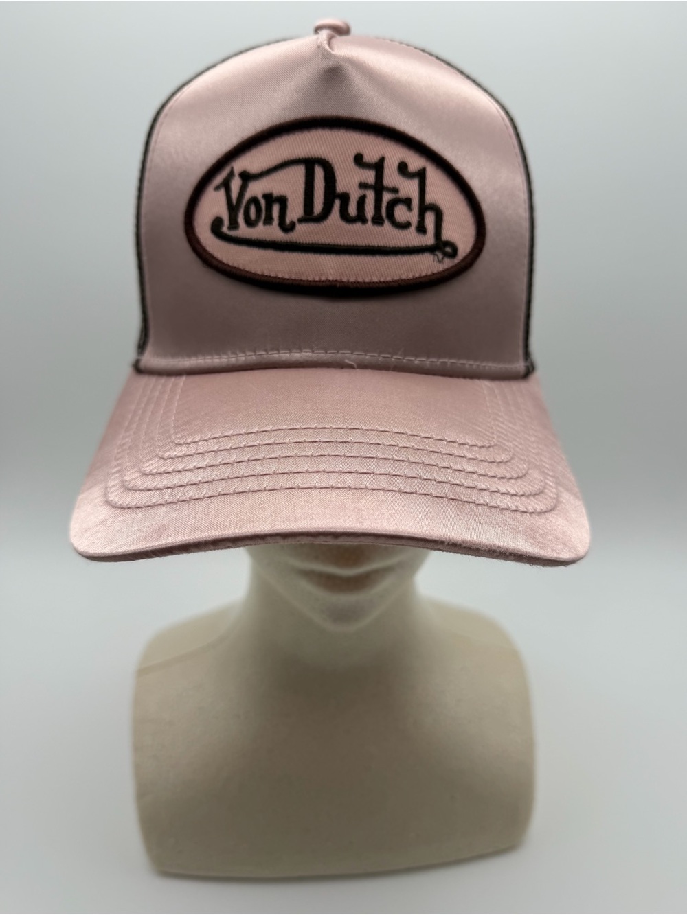 Von Dutch Satin Pink Brown Trucker Cap Hat